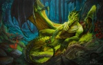 anthro biceps biped detailed_background forest green_body green_skin horn looking_at_viewer lying male membrane_(anatomy) membranous_wings muscular muscular_anthro muscular_male nature nude outside pecs pipe plant pose rock scales smoking_pipe solo spines tail tree wings alectorfencer mythology naut dragon mythological_creature mythological_scalie scalie 2013