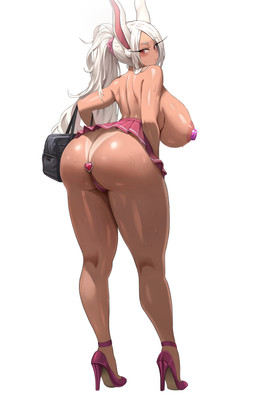 anal anal_penetration big_breasts biped blush bodily_fluids bottomwear breasts butt buttplug buttplug_in_ass buttplug_insertion clothed clothing eyelashes female footwear hair high_heels looking_back object_in_ass penetration plug_(sex_toy) plug_insertion pupils sex_toy sex_toy_in_ass sex_toy_insertion shoes simple_background skirt solo sweat thick_thighs three-quarter_view topless jasony my_hero_academia rumi_usagiyama animal_humanoid humanoid lagomorph lagomorph_humanoid leporid_humanoid mammal mammal_humanoid rabbit_humanoid absurd_res hi_res