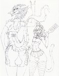 anthro big_butt butt clothed clothing collar crossdressing duo femboy footwear huge_butt lips lost_bet male male/male scar size_difference slap socks tail eugeniyburnt john_g_burnt lucas_(mainnm-e) domestic_cat felid feline felis mammal sergal