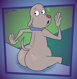 abstract_background anthro bed butt collar collar_only fur furniture glistening glistening_butt grey_body grey_fur looking_back male nude pink_nose sitting solo surprised tail tail_motion tailwag toony gavanzude robot_dreams dog_(robot_dreams) canid canine canis domestic_dog mammal alternate_version_at_paywall digital_drawing_(artwork) digital_media_(artwork) hi_res signature