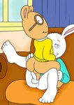 big_butt bubble_butt butt butt_grab duo eyewear frottage genitals glasses hand_on_butt looking_at_viewer male male/male nude penile penis sex thick_thighs young bortbort_(artist) minum arthur_(series) pbs arthur_read buster_baxter aardvark lagomorph leporid mammal rabbit rodent absurd_res hi_res