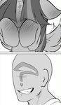 5_fingers blush bodily_fluids covering covering_face duo eyelashes female feral fingers hooves horn male short_mane smile unicorn_horn wings ather_os friendship_is_magic hasbro my_little_pony mythology anon twilight_sparkle_(mlp) equid equine human mammal mythological_creature mythological_equine winged_unicorn 2024 absurd_res black_and_white hi_res monochrome