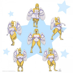 3_toes 5_fingers abstract_background anthro anthrofied areola arm_tuft back_wings beak big_breasts black_claws black_eyebrows blue_background blue_eyes breasts claws cleavage clitoris clothed clothing collarbone countershade_torso countershading curvy_figure digitigrade elbow_tuft eyebrows eyelashes eyes_closed feathered_wings feathers feet female fingers genitals gesture hand_gesture hand_on_hip hand_on_leg hand_on_thigh knee_tuft knock-kneed leg_tuft logo looking_at_viewer multiple_poses navel nipples non-mammal_breasts non-mammal_navel non-mammal_nipples nude one_eye_closed open_beak open_mouth partially_clothed pattern_background pink_areola pink_clitoris pink_nipples pink_tongue pink_vulva pokemorph pose raised_eyebrow scuted_arms scuted_legs scutes simple_background slightly_chubby slightly_chubby_anthro slightly_chubby_female solo spread_legs spreading standing star-shaped_background star_polygon tail tail_feathers text thick_thighs toe_claws toes tongue tuft v_sign voluptuous vulva white_background white_beak white_body white_clothing white_feathers white_scutes wide_hips wings wink winking_at_viewer yellow_body yellow_feathers yellow_scutes jayheartwing nintendo pokemon maria_cloudbird altaria generation_3_pokemon pokemon_(species) 1:1 2025 artist_logo cel_shading hi_res shaded signature url