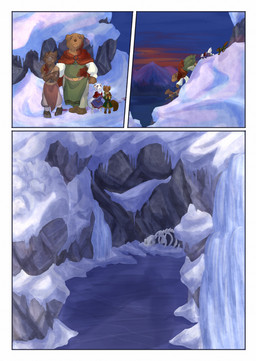 ambiguous_gender anthro biped blood bodily_fluids bone brown_body brown_fur brown_tail clothed clothing female fur group larger_anthro outside size_difference sky smaller_anthro snow sunrise tail white_body white_fur white_tail bjekkergauken herja_(bjekkergauken) hillevi shirin_(bjekkergauken) unni_(bjekkergauken) arctic_fox bear brown_bear canid canine fox gulonine mammal marten mustelid musteline pine_marten suid suine sus_(pig) true_fox ursine wild_boar 2025 colored comic hi_res