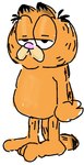 anthro bored male orange_body simple_background solo standing spwnkage garfield_(series) garfield_the_cat domestic_cat felid feline felis mammal sketch