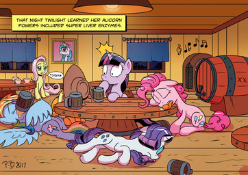 alcohol beer beer_keg beverage clothing cowboy_hat cutie_mark detailed_background dialogue drunk eyes_closed female feral group hair hat headgear headwear hooves horn humor inside keg night pink_hair sleeping substance_intoxication text tongue tongue_out unconscious wings pony-berserker friendship_is_magic hasbro my_little_pony mythology applejack_(mlp) fluttershy_(mlp) mane_six_(mlp) pinkie_pie_(mlp) princess_celestia_(mlp) rainbow_dash_(mlp) rarity_(mlp) twilight_sparkle_(mlp) equid equine horse mammal mythological_creature mythological_equine pegasus pony unicorn winged_unicorn 2017 absurd_res digital_media_(artwork) english_text hi_res