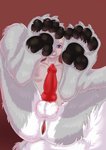 4_toes anatomically_correct anatomically_correct_genitalia anatomically_correct_penis animal_genitalia animal_penis anthro anus balls black_eyebrows black_pawpads butt canine_genitalia canine_penis claws erection eyebrows feet foot_fetish fur genitals grey_body grey_fur hair intersex intersex_anthro knot looking_at_viewer maleherm maleherm_anthro markings multicolored_body multicolored_fur nude nude_anthro nude_intersex nude_maleherm pawpads paws penis pink_nose purple_eyes pussy reclining red_background red_penis simple_background solo toes two_tone_body two_tone_fur white_body white_fur white_hair fapchop riley_(disjachi) arctic_fox canid canine fox mammal true_fox absurd_res colored digital_media_(artwork) hi_res shaded