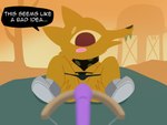 anthro crossbow dildo female kerchief nervous outside ranged_weapon sex_toy solo spread_legs spreading text weapon weirdkoaladream night_in_the_woods jen_(nitw) canid canine fox mammal 4:3 english_text hi_res