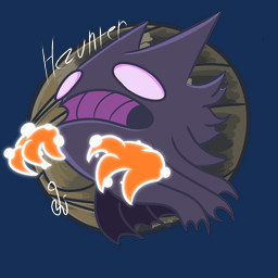 ambiguous_gender empty_eyes fingers open_mouth solo text white_text jakobsdumpsterfyre hollow_knight_(franchise) nintendo pokemon team_cherry generation_1_pokemon haunter pokemon_(species) spirit 2026 crossover english_text hi_res signature