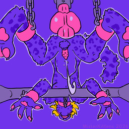 anal animal_genitalia anthro balls bdsm bodily_fluids bound chastity_device claws collar cum dominant erection feet fur genital_fluids genitals knot male nude pawpads paws penetration penis restraints sex submissive misterkittens sebi felid mammal pantherine