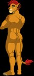 5_toes anthro butt feet humanoid_feet male muscular plantigrade rear_view simple_background solo tail toes transparent_background sparksstars disney the_lion_guard the_lion_king kion_(the_lion_guard) felid lion mammal pantherine absurd_res alpha_channel hi_res