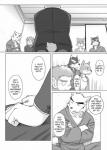 anthro bear canid canine canis clothed clothing comic cotton_(artist) dialogue domestic_dog english_text fur haplorhine kuro_(tooboe_bookmark) male mammal monkey monochrome natsume_(tooboe_bookmark) nitobe noguchi primate stephen_mcguffin text tooboe_bookmark