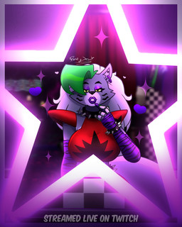 anthro applying_lipstick applying_makeup arm_warmers armwear bedroom_eyes big_breasts breasts clothing crop_top female grey_body grey_hair hair lipstick looking_at_mirror looking_at_object machine makeup mirror narrowed_eyes personal_grooming purple_lipstick seductive sharp_teeth shirt shoulder_pads solo tail teeth text topwear beanontoast five_nights_at_freddy's five_nights_at_freddy's:_security_breach scottgames steel_wool_studios roxanne_wolf animatronic canid canine canis mammal robot wolf hi_res