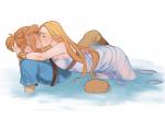 arm_support backward_arm_support blonde_hair breasts canon_couple duo eyes_closed female hair humanoid_pointy_ears kiss_on_lips kissing knees_out_of_water legs_in_water legs_out_of_water long_hair male not_furry partially_submerged reclining simple_background submerged_legs water kukumomo breath_of_the_wild nintendo the_legend_of_zelda link princess_zelda humanoid hylian mammal 2019 hi_res