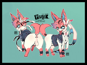 anal_piercing animal_genitalia animal_penis anus backsack balls black_border border bracelet canine_genitalia canine_penis clothed clothing erection eyeshadow facial_piercing feral furgonomic_piercing furgonomics genital_piercing genitals hair jewelry knot looking_at_viewer looking_back makeup male moveset penis perineum piercing pronouns sheath sheath_piercing simple_background solo spiked_bracelet spikes text tongue tongue_out tongue_piercing appl nintendo pokemon eeveelution generation_6_pokemon pokemon_(species) sylveon 4:3 absurd_res english_text hi_res model_sheet