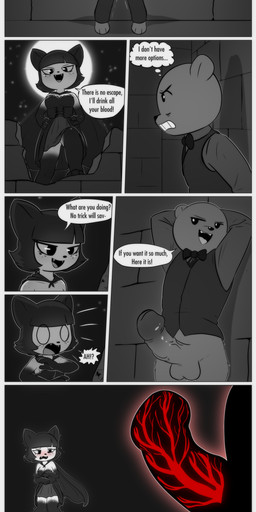 3_toes annoyed anthro balls barefoot barely_visible_genitalia barely_visible_vulva big_balls big_penis blood blush bodily_fluids border bottomless bottomless_male breasts brush brushing brushing_teeth butt butt_from_the_front cape clothed clothing confidence corset cum cum_in_mouth cum_inside desperation dress duo fangs feet female freckles frustrated genital_fluids genitals grey_border huge_balls huge_penis humor knock-kneed light lingerie male male/female male_dominating_female moonlight natural_breasts night no_bra no_underwear penis pussy_peek scared shaking shocked sink sky star starry_sky stone_wall sudden teeth text thinking toes topwear trembling unsure upskirt vulva wall_(structure) worried x-ray_view e254e vanny_(e254e) bat bear leaf-nosed_bat mammal microbat vampire vampire_bat yangochiropteran absurd_res english_text hi_res