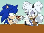 anthro blue_eyes chilli_dog clothing duo eating female food fur furniture gloves green_eyes hair handwear holding_food holding_object holding_pen holding_writing_utensil horn male pen simple_background sitting table topwear white_body writing_text writing_utensil sonicguru idw_publishing sega sonic_the_hedgehog_(comics) sonic_the_hedgehog_(idw) sonic_the_hedgehog_(series) lanolin_the_sheep_(sonic) sonic_the_hedgehog bovid caprine eulipotyphlan hedgehog mammal sheep digital_media_(artwork) hi_res