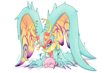 ambiguous_gender ambiguous_penetrated ambiguous_penetration anthro anthro_on_feral anthro_penetrating anthro_penetrating_feral antlers bed bedroom_sex bestiality biped black_sclera blue_eyes blush blush_lines bodily_fluids breath chest_tuft colored_nails countershading digitigrade dipstick_tail doggystyle duo feral feral_penetrated fingernails fluffy fluffy_tail from_behind_position fur furniture head_wings horn huge_wings kneeling larger_anthro larger_male looking_at_another looking_at_partner lying male male/ambiguous male_penetrating male_penetrating_ambiguous markings mouthless multicolored_body multicolored_eyes multicolored_fur nails neck_tuft nude_ambiguous nude_anthro nude_male on_bed on_front one_eye_closed open_mouth orange_body orange_fur penetration pink_body pink_eyes pupils purple_fingernails purple_nails red_body saliva sex size_difference smaller_ambiguous smaller_feral smaller_penetrated sweat sweatdrop tail tail_markings tan_body tan_fur teal_body teal_eyes teal_fur tears tears_of_pleasure text three-quarter_view tuft unusual_wing_placement wings sanntappe kirby_(series) nintendo fecto_elfilis kirby alien chinchilla chinchillid mammal rodent starling_(kirby) waddling_head 2022 digital_drawing_(artwork) digital_media_(artwork) japanese_description japanese_text signature female_(lore)