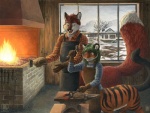 age_difference anthro anvil apron athletic athletic_anthro athletic_female athletic_male athletic_taur black_body black_fur black_nose black_tail blacksmith blacksmith_tongs breasts brown_body brown_fur brown_tail clothing detailed_background dipstick_tail duo female fire fire_iron fireplace fluffy fluffy_tail forging front_view fur gloves green_hair hair hammer handwear holding_hammer holding_object holding_tool horseshoe inside licking licking_lips looking_at_object male markings monotone_tail multicolored_body multicolored_fur orange_body orange_fur pink_nose red_body red_fur self_lick smithing smithy snout snow standing striped_body striped_fur stripes tail tail_markings three-quarter_view tongs tongue tongue_out tools training two_tone_tail whiskers white_body white_fur white_tail window winter wishbone_mouth kacey chakona_space chakat_blacktail canid canid_taur canine canine_taur chakat felid felid_taur fox fox_taur mammal mammal_taur pantherine pantherine_taur red_fox taur tiger tiger_taur true_fox 2010 herm_(lore)