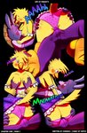alternate_species anthro anthrofied anus aroused avian beak bird blush bodily_fluids bonnie_(fnaf) breast_grab breast_squish breasts bulge butt butt_grab chica_(fnaf) chicken clothed clothing comic dress dry_humping duo english_text erection female five_nights_at_freddy's galliform gallus_(genus) genital_fluids grinding hand_on_breast hand_on_butt hi_res imminent_sex kissing lagomorph leporid love male male/female mammal moan nipples on_top panties panties_down partially_clothed phasianid rabbit romantic romantic_couple saliva saliva_string scottgames speech_bubble squish text topless underwear underwear_down vaginal_fluids vertix