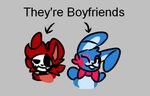 anthro blue_body blue_fur blush bone bow_tie choker duo fur jewelry machine makeup male male/male mask necklace red_body red_fur skull skull_mask crazyassfox22 five_nights_at_freddy's five_nights_at_freddy's_2 scottgames proxy_(crazyassfox22) toy_bonnie_(fnaf) animatronic canid canine fox lagomorph leporid mammal rabbit robot