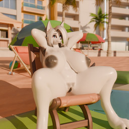 anthro beach big_breasts breasts female fur hands_behind_head looking_at_viewer mature_female nipples nude pubes_exposed red_sclera smile solo thick_thighs white_body white_fur wide_hips fluffyglitch fluffyglitch_(modeler) fluffyglitch_(rigger) hellaverse helluva_boss mythology loona_(fluffyglitch) loona_(helluva_boss) canid canid_demon canine demon hellhound mammal mythological_canine mythological_creature 3d_(artwork) digital_media_(artwork) hi_res