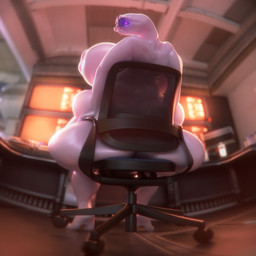 2_toes 4_fingers albino big_breasts big_butt breasts butt chair detailed_background digitigrade eyebrows eyewear eyewear_only feet female fingers furniture glasses glasses_only happy huge_breasts huge_butt looking_at_butt looking_at_object looking_at_self looking_back looking_down nipples nude nude_female office_chair on_chair purple_eyes purple_eyewear purple_glasses purple_mouth purple_nipples raised_eyebrows rear_view science_fiction screen sharp_teeth sitting sitting_on_chair smile solo stuck stuckage teeth thick_thighs toes wearing_glasses wedged white_body white_skin lustful_zen halo_(series) microsoft xbox_game_studios veem alien humanoid sangheili 1:1 2025 3d_(artwork) absurd_res blender_(artwork) blender_cycles_(artwork) digital_media_(artwork) hi_res