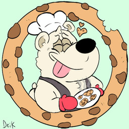 anthro apron apron_only chef_hat clothed clothing cookie eyes_closed food gloves handwear hat headgear headwear heart_symbol male partially_clothed red_clothing red_gloves red_handwear simple_background smoke solo tongue ugly-rat15508 acecraft scott_(acecraft) bear mammal polar_bear ursine 1:1 digital_media_(artwork) flat_colors