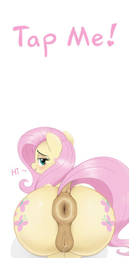 animal_genitalia animal_vulva anus big_butt blue_eyes blush bodily_fluids bubble_butt butt cutie_mark dialogue equine_anus equine_genitalia equine_vulva eyelashes female feral fur genital_fluids genitals hair half-closed_eyes long_hair long_tail looking_at_viewer looking_back looking_back_at_viewer narrowed_eyes open_mouth open_smile pink_body pink_fur pink_hair pink_tail puffy_anus rear_view simple_background smile smiling_at_viewer solo solo_focus tail talking_to_viewer text vaginal_fluids vulva white_background yellow_body yellow_skin godoffury friendship_is_magic hasbro my_little_pony fluttershy_(mlp) equid equine horse mammal pony 2026 absurd_res digital_drawing_(artwork) digital_media_(artwork) english_text hi_res meme