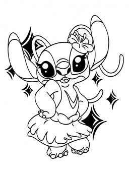 3_toes antennae_(anatomy) anthro biped bottomwear chest_markings clothing ear_markings eyelashes feet female flower flower_on_head grass_skirt hands_on_hips hibiscus long_antennae looking_at_viewer markings open_mouth plant simple_background skirt solo sparkles sparkling_eyes toes white_background miss_inkydot disney lilo_and_stitch angel_(lilo_and_stitch) alien experiment_(lilo_and_stitch) 2025 black_and_white digital_drawing_(artwork) digital_media_(artwork) hi_res line_art monochrome