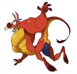 abs anthro balls bulge claws clothed clothing detailed_bulge genital_outline genitals horn long_ears male muscular muscular_anthro muscular_male non-mammal_balls penis_outline smile solo tail topless underwear whiskers analon_(artist) asian_mythology disney east_asian_mythology mulan_(1998) mythology mushu_(disney) dragon eastern_dragon mythological_creature mythological_scalie scalie