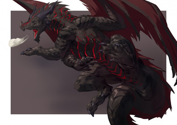 breath feral lying male multicolored_body on_side raised_leg solo wings babanasaur european_mythology mythology thurkearvyth dragon mythological_creature mythological_scalie scalie western_dragon hi_res