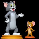 3d_modeling 3d_print anthro black_background brown_body duo green_eyes grey_body male open_mouth pose simple_background smile stage tongue sillytoys metro-goldwyn-mayer tom_and_jerry jerry_mouse thomas_cat felid feline mammal mouse murid murine rodent 1:1 3d_(artwork) digital_media_(artwork) pinup