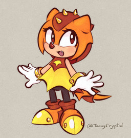 5_fingers anthro clothing female fingers gloves handwear open_mouth open_smile smile solo white_clothing white_gloves white_handwear toonycryptid sega sonic_the_hedgehog_(series) trip_the_sungazer girdled_lizard lizard reptile scalie sungazer_(lizard) digital_drawing_(artwork) digital_media_(artwork) full-length_portrait portrait