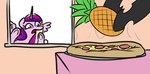 behind_glass building duo female feral food fruit furniture hooves house looking_through looking_through_window panicking pineapple pineapple_pizza pizza plant plate simple_background steam steam_lines table white_background window jargon_scott friendship_is_magic hasbro my_little_pony pineapple_on_pizza_debate_(meme) princess_cadance_(mlp) queen_chrysalis_(mlp) arthropod changeling equid equine horse mammal pony meme