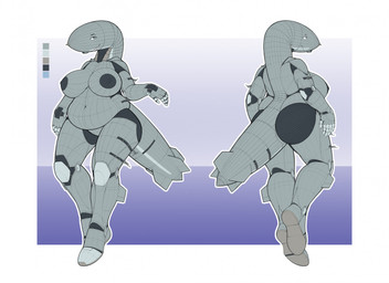 aircraft airship anthro areola belly big_areola big_belly big_breasts big_nipples breasts curvy_figure featureless_crotch female fin front_view grey_body leg_fins machine navel nipples not_furry nude nude_anthro nude_female overweight overweight_anthro overweight_female propeller rear_view simple_background solo tail tail_fin thick_thighs vehicle voluptuous wide_hips ndragon3 aeromorph living_aircraft living_machine living_vehicle digital_media_(artwork) hi_res model_sheet multiple_images