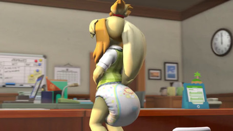 accident accidental_exposure anthro big_diaper breasts butt clothed clothing diaper excessive_feces feces female female_anthro huge_diaper hyper hyper_feces hyper_soiling little_kings_(diaper) looking_at_viewer pantsless pooping shocked soiled_diaper soiling soiling_diaper solo tail tail_motion tailwag unclean_diaper used_diaper using_diaper wardrobe_malfunction wide_eyed heymanand abuniverse animal_crossing little_kings nintendo isabelle_(animal_crossing) canid canine canis domestic_dog mammal shih_tzu toy_dog 16:9 3d_(artwork) 3d_animation animated digital_media_(artwork) no_sound short_playtime video widescreen