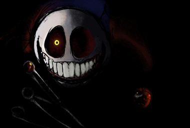 ambiguous_gender black_sclera clothed clothed_ambiguous clothing creepy jester looking_at_viewer machine male mechanic sewing_needle sharp_teeth smile smiling_at_viewer solo teeth toy yellow_eyes yonnixart mob_entertainment poppy_playtime prototype_(poppy_playtime) animatronic robot
