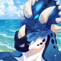 anthro blue_body blue_eyes blue_sky cloud detailed_background front_view glistening glistening_eyes grin horn looking_at_viewer male muscular muscular_anthro muscular_male narrowed_eyes nude outside sky smile solo water white_body white_horn corzh77 ceratopsian ceratopsid chasmosaurine dinosaur marginocephalian ornithischian prehistoric_species reptile scalie triceratops 1:1 bust_portrait detailed hi_res portrait