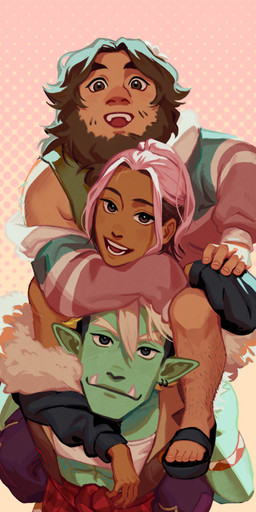 anime_style arm_hair beard blonde_hair body_hair brown_hair clothed clothing facial_hair feet female footwear fully_clothed green_body green_skin group hair humanoid_pointy_ears leg_hair male not_furry open_mouth pointy_ears sandals shirt shoes simple_background toes topwear trio justheretodraw drawfee_(copyright) drawtectives grendan_highforge gyorik_rogdul rose_(drawtectives) dwarf human humanoid mammal orc absurd_res digital_media_(artwork) hi_res nonbinary_(lore)