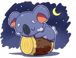 ambiguous_gender feral moon simple_background sleeping solo star white_background aquabluu nintendo pokemon generation_7_pokemon komala mammal marsupial pokemon_(species) vombatiform 2016