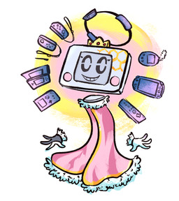 4_fingers black_sclera cloak clothing controller crown eyelashes female fingers floating_hands floating_head game_controller gloves grey_eyes handwear headgear joycon_controller light machine nintendo_controller not_furry pink_cloak pink_clothing screen screen_face simple_background solo toothy_smile white_background white_clothing white_gloves white_handwear white_head wii_remote altermentality banjo-kazooie banjo-kazooie:_nuts_&_bolts game_boy game_boy_family nintendo nintendo_ds nintendo_ds_family nintendo_switch playstation playstation_vita rareware ring_fit_adventure sony_corporation sony_interactive_entertainment tamagotchi wii fan_character lady_of_games robot 2023 colored digital_drawing_(artwork) digital_media_(artwork) english_description lighting shaded