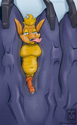 anthro bodily_fluids claws duo fangs feet foot_fetish foot_play footjob genital_fluids half-closed_eyes male male/male micro narrowed_eyes penile precum sex size_difference snout stepped_on submissive submissive_male submissive_micro teeth tongue tongue_out yellow_body tenge_mage mythology dragon kobold mythological_creature mythological_scalie scalie hi_res
