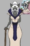 anthro breasts elderly female grey_background hair simple_background solo thick_thighs white_hair kreteny the_non_raccoon mammal procyonid raccoon 2:3 hi_res