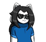 anthro anthrofied clothed clothing eyebrows hair simple_background solo topwear white_body dynamo07x undertale undertale_(series) bob_(undertale) temmie_(undertale) canid canine felid feline mammal tem