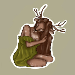 anthro clothing deer_in_clothes female hair long_hair nightgown solo mssissy deer mammal 1:1