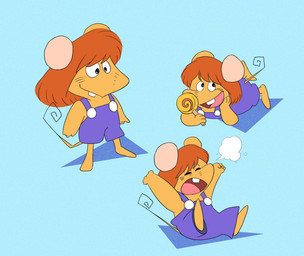 anthro biped brown_body brown_hair candy chibi dessert eyes_closed food hair lollipop open_mouth simple_background sitting solo stretching hikari_gamba gamba_no_bouken gamba_no_bouken_(series) ikasama mammal mouse murid murine rodent 2024 hi_res
