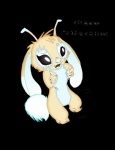 ambiguous_gender antennae_(anatomy) black_eyes blue_body blue_fur fangs fur simple_background smile solo teeth text transparent_background vector_trace white_body white_fur yellow_body yellow_fur celeste_derksen_(artist) renakunisaki disney lilo_and_stitch celeste_derksen_(fursona) alien experiment_(lilo_and_stitch) lagomorph mammal alpha_channel hi_res