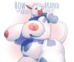 anthro areola big_breasts blue_eyes breasts curvy_figure female genitals hair holding_breast horn huge_breasts inverted_nipples kerchief kerchief_only looking_at_viewer mascot mostly_nude neckerchief neckerchief_only neckwear nipples overweight overweight_anthro overweight_female pussy solo text thick_thighs voluptuous white_hair juzztie lactaid lactaid_cow bovid bovine cattle holstein_friesian_cattle mammal 2021 6:5 english_text hi_res