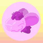 ambiguous_gender anthro big_ears eyes_closed hair machine purple_hair purple_visor simple_background smile solo thewannabepositive bb_(protogen) mammal murid murine protogen rat rodent 1:1 digital_media_(artwork) headshot_portrait icon low_res pixel_(artwork) portrait